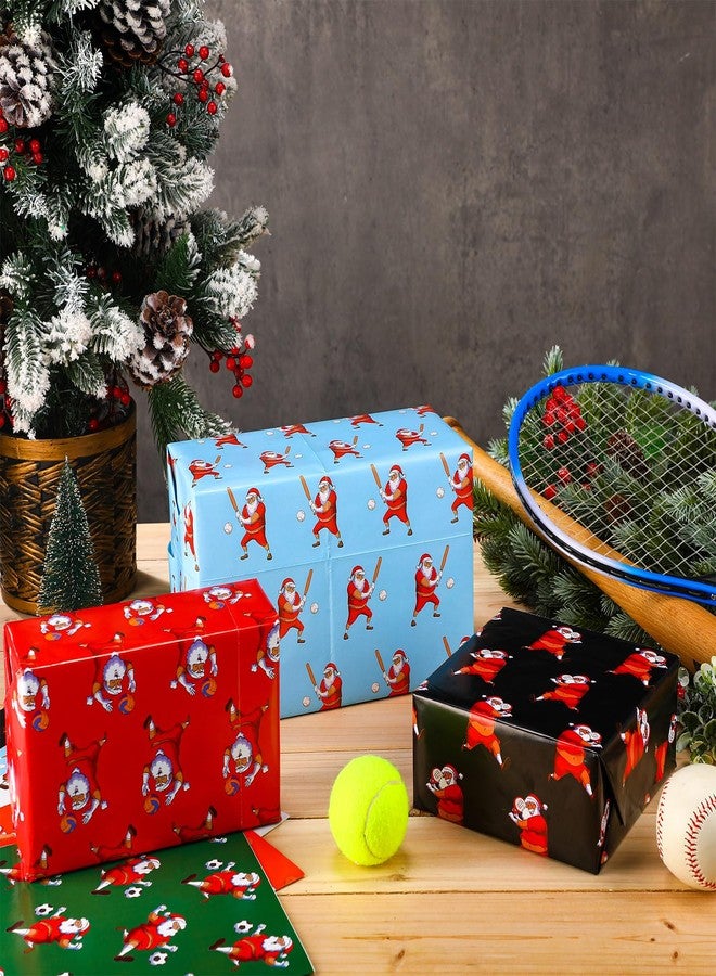 Watersay 12 Pcs Funny Santa Ball Games Christmas Wrapping Paper Futsal Player Present Gift Wrap Funny Christmas Wrapping Paper for Xmas Holiday Party Decoration - Image 5